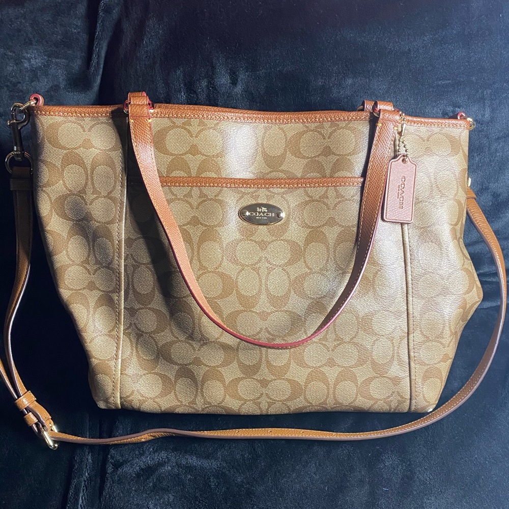 Coach/Tote/Tan/Brown/Leather